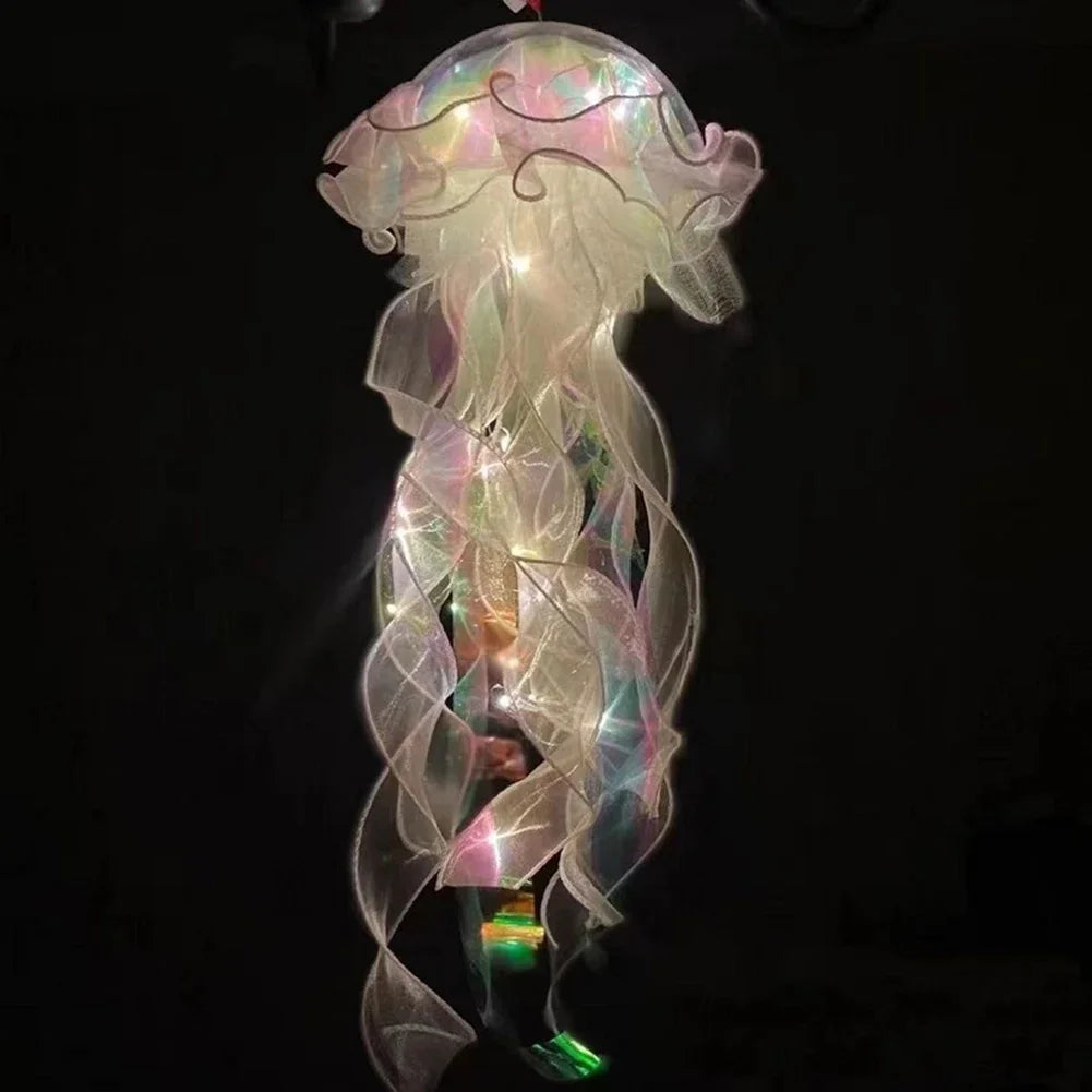 DIY Jellyfish Lantern Under The Sea Colorful Jellyfish Lamp Girl Bedroom Atmosphere Decoration Lamp Mermaid Theme Party Decor