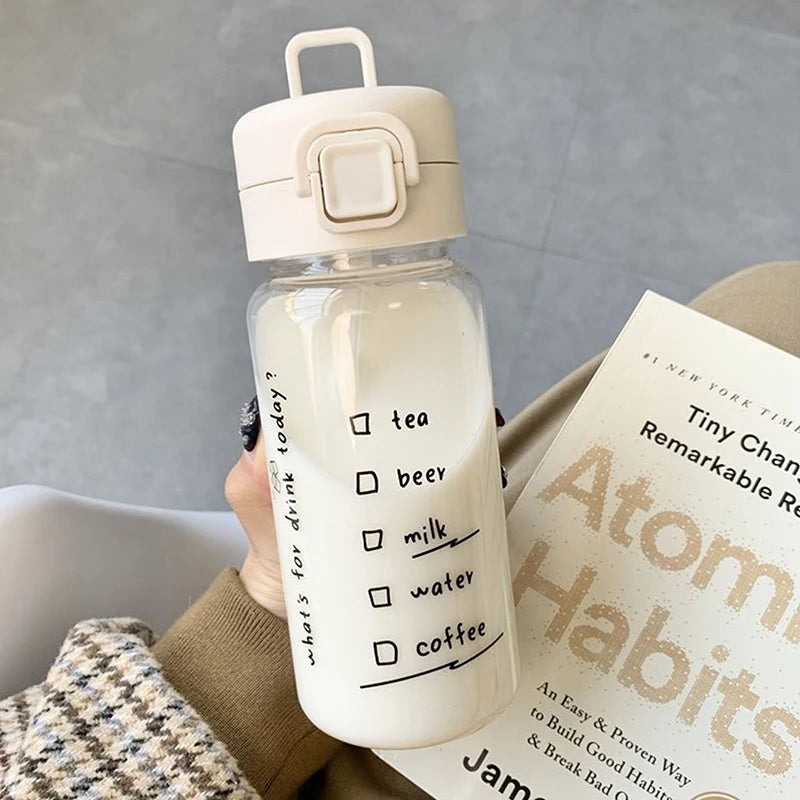 Cute Cartoon Water Bottle with Straw - Portable & Leak-Proof