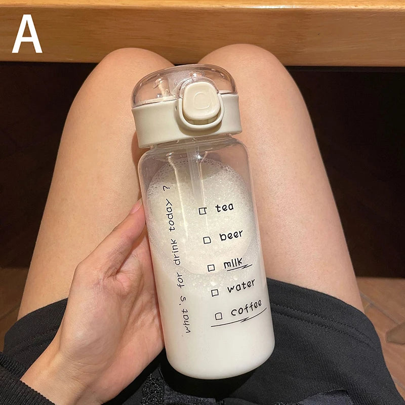 Cute Cartoon Water Bottle with Straw - Portable & Leak-Proof