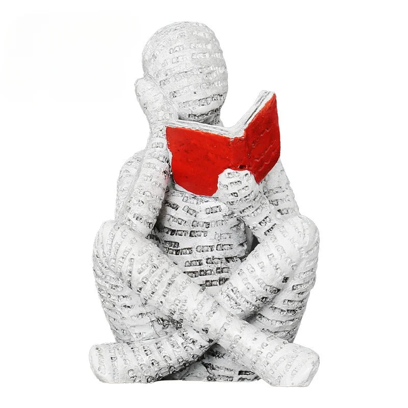 Reading Woman Thinker Statue - Modern Art Decoration for Home, Office & Bookshelf