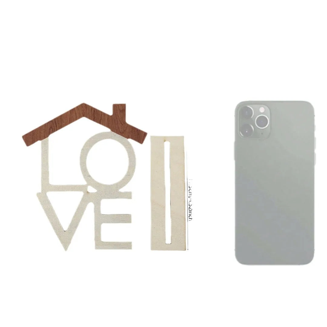 "HOME" & "LOVE" Wooden Signs Set - Classic Desktop Decoration for Living Room