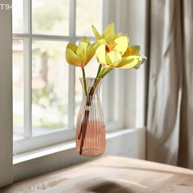 Home Living Room Desk Decor Nordic Transparent Plastic Vase Flower Arrangement Container Creative Hydroponic Plant Flower Vases