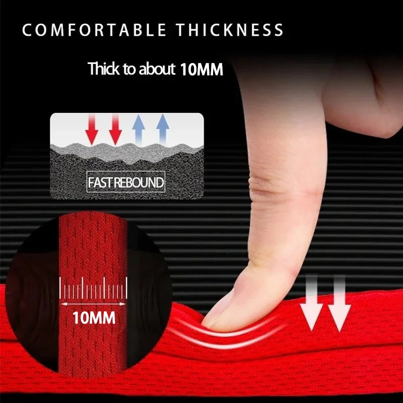 10MM Extra Thick 183cmX62cm Yoga Mats NBR Non-slip Exercise Mat Fitness Tasteless Pilates Workout Gym Mats With Bandage