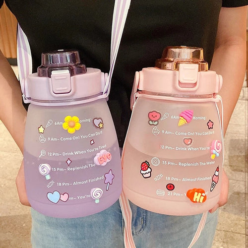 1.3L Sports Water Bottle with Straw - Large Capacity