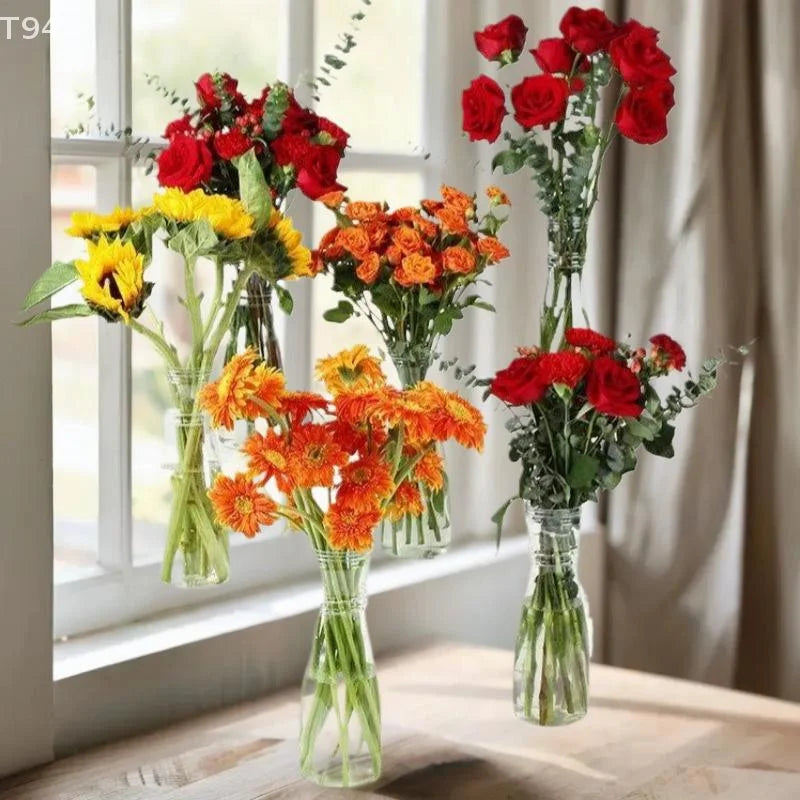 Home Living Room Desk Decor Nordic Transparent Plastic Vase Flower Arrangement Container Creative Hydroponic Plant Flower Vases