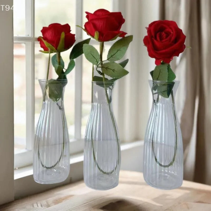 Home Living Room Desk Decor Nordic Transparent Plastic Vase Flower Arrangement Container Creative Hydroponic Plant Flower Vases