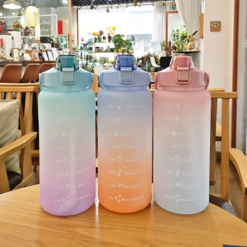 2 Liter Large Travel Water Bottle with Straw - Sports Kettle