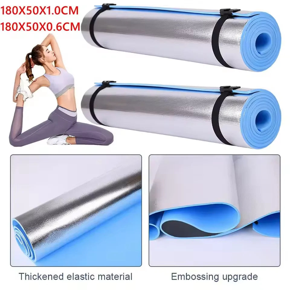 10mm Yoga Mat Anti-skid Sports Exercise Mat Moistureproof Thickened Camping Picnic Mat EVA Foam Sleeping Pad for Yoga & Pilates