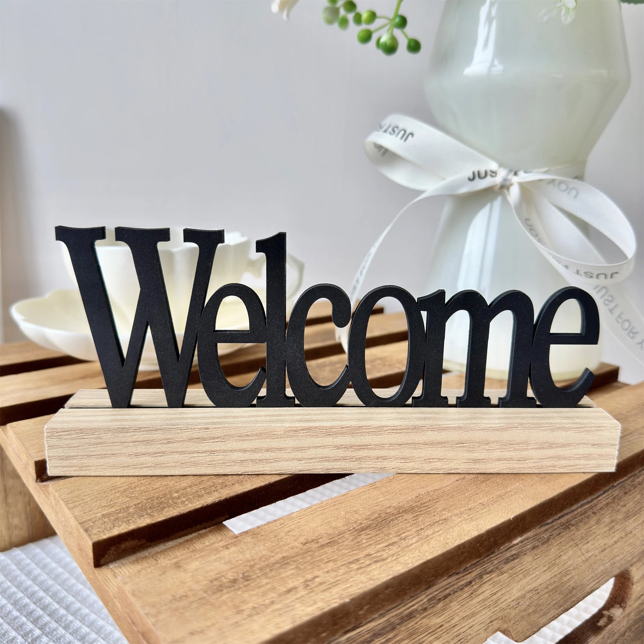 Wooden Inspirational Sign - Farmhouse Decoration for Dining Table, Living Room & Office