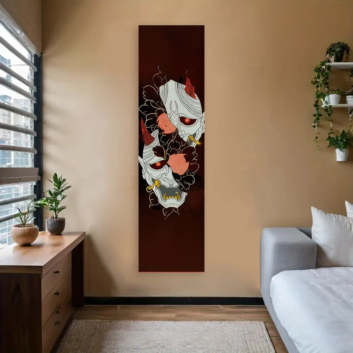 Japanese Ocean Waves Wall Decoration Tapestry Red Sun & Ocean Waves Landscape Aesthetic Tapestry Wall Hanging Home Room Decor