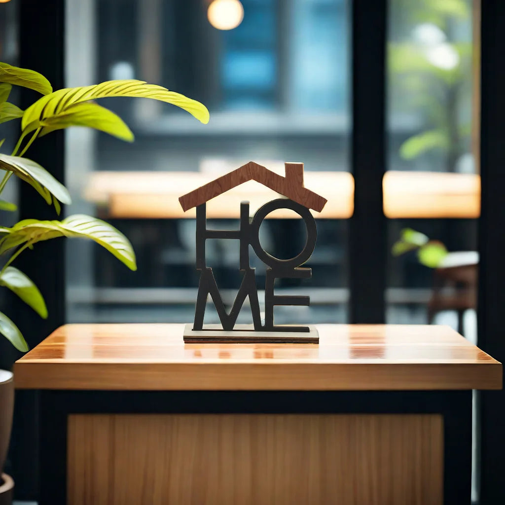 "HOME" & "LOVE" Wooden Signs Set - Classic Desktop Decoration for Living Room