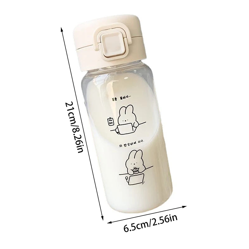 Cute Cartoon Water Bottle with Straw - Portable & Leak-Proof