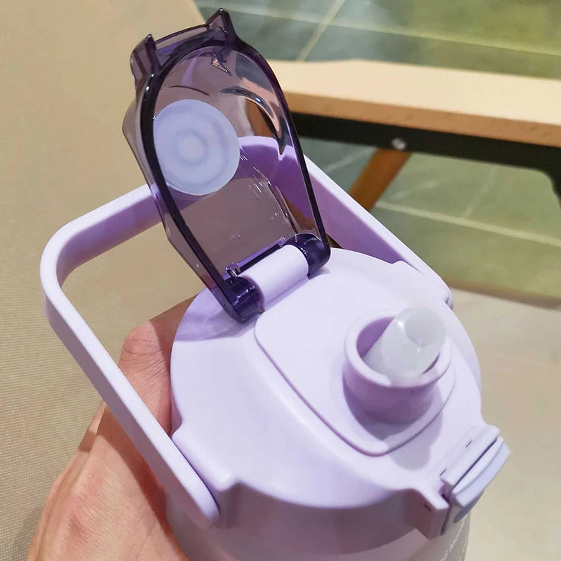 1.3L Sports Water Bottle with Straw - Large Capacity