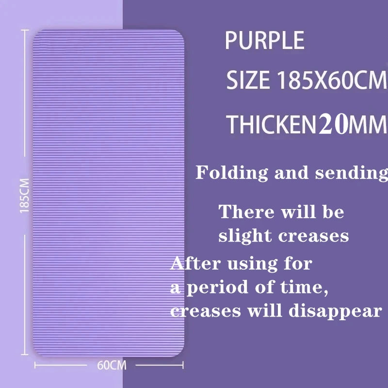 15MM-20MM Thick Yoga Mats Anti-slip Sport Fitness Blanket Exercise Yoga and Pilates Gymnastics Mat Fitness Equipment 183×60cm