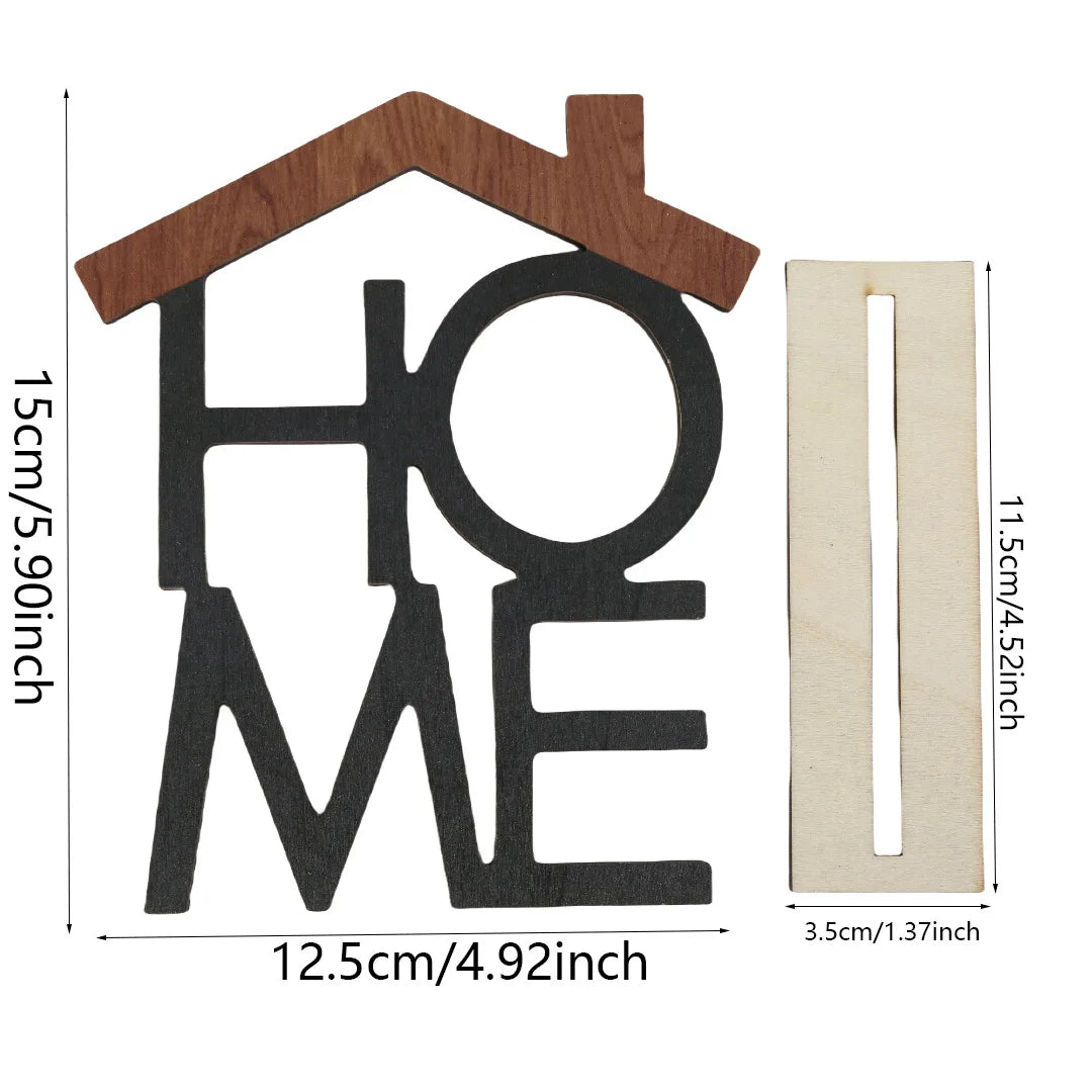 "HOME" & "LOVE" Wooden Signs Set - Classic Desktop Decoration for Living Room