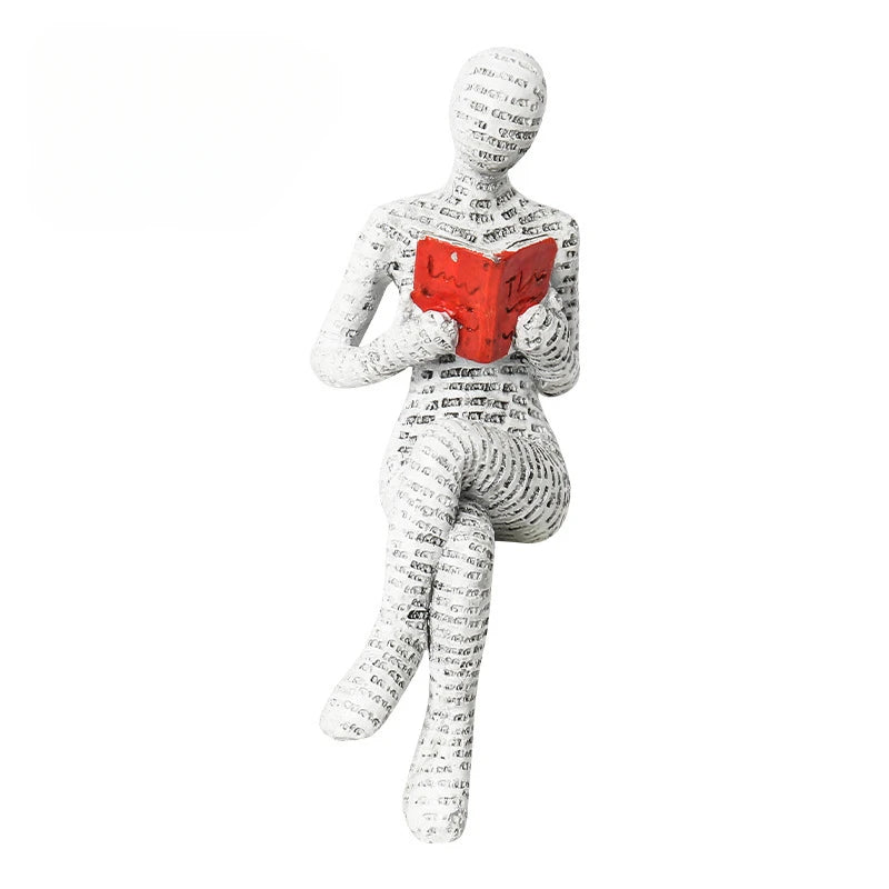 Reading Woman Thinker Statue - Modern Art Decoration for Home, Office & Bookshelf